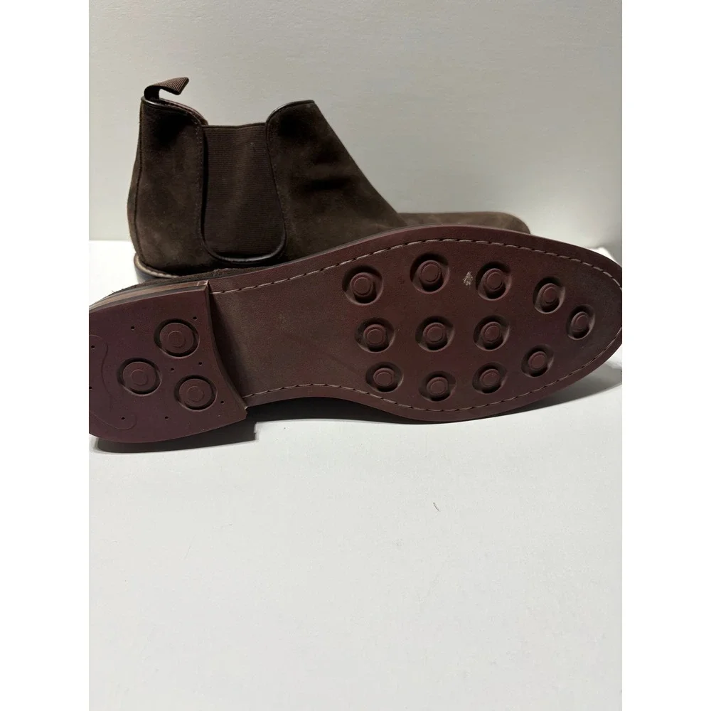 Nordstrom Chelsea Boots Mens Dark Brown Suede Ankle Pull On Studded Sole